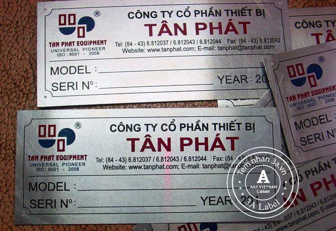 Xưởng sản xuất tem nhôm in, ăn mòn giá rẻ 2